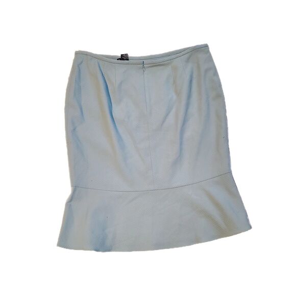 Doncaster NWT $225 Vintage Slate Blue Ruffle Hem Ribbed Pencil Skirt, Size 18 - Picture 11 of 11